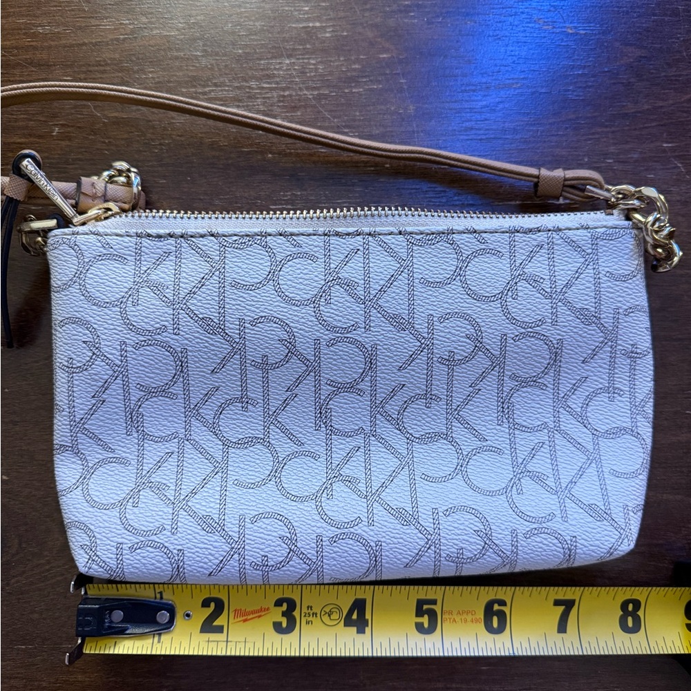 Calvin Klein Cream Logo Crossbody Bag with Gold Hardware - Picture 2 of 7